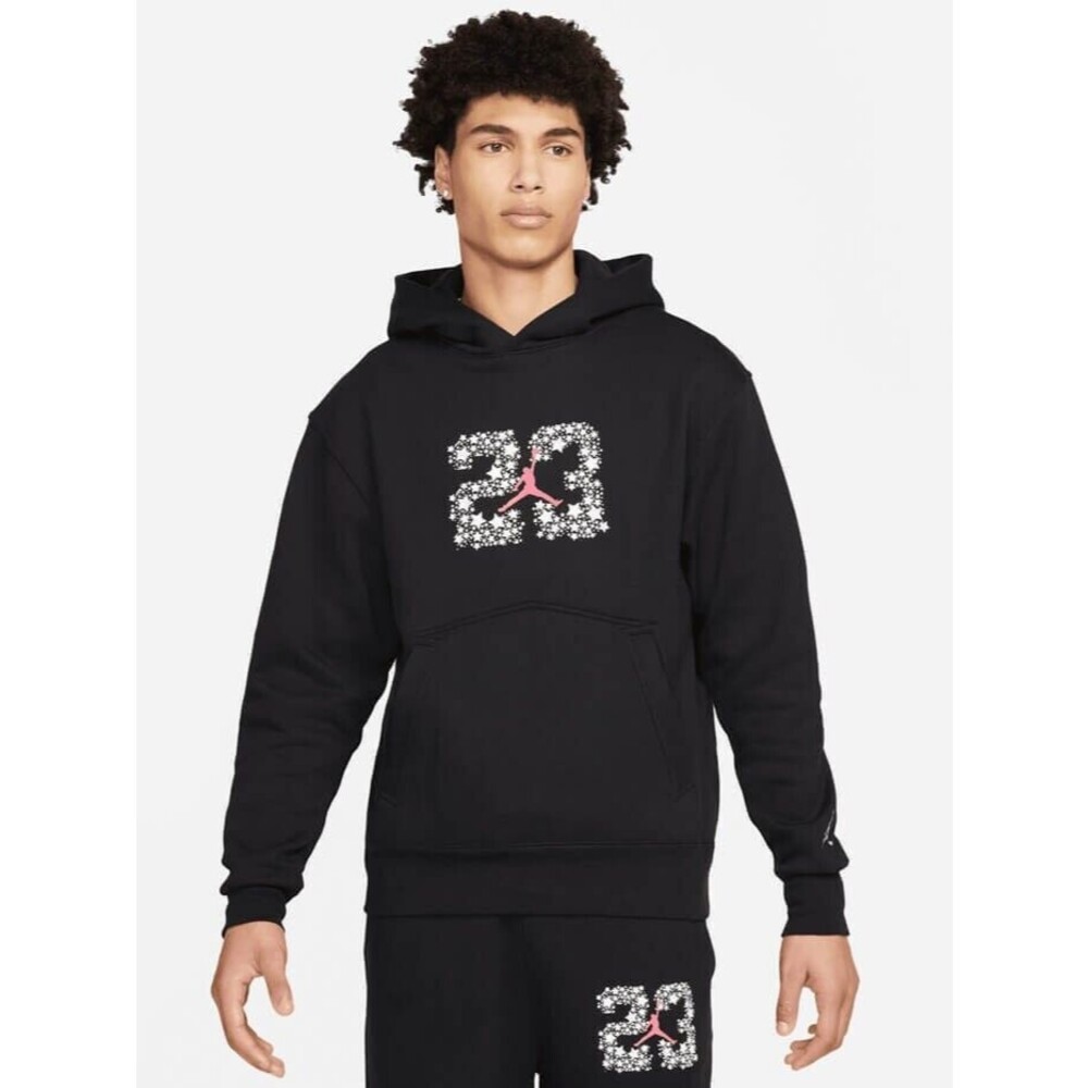 Jordan Men's Fleece Pullover Hoodie Style DJ0218-010 Size XL BLACK New with Tags